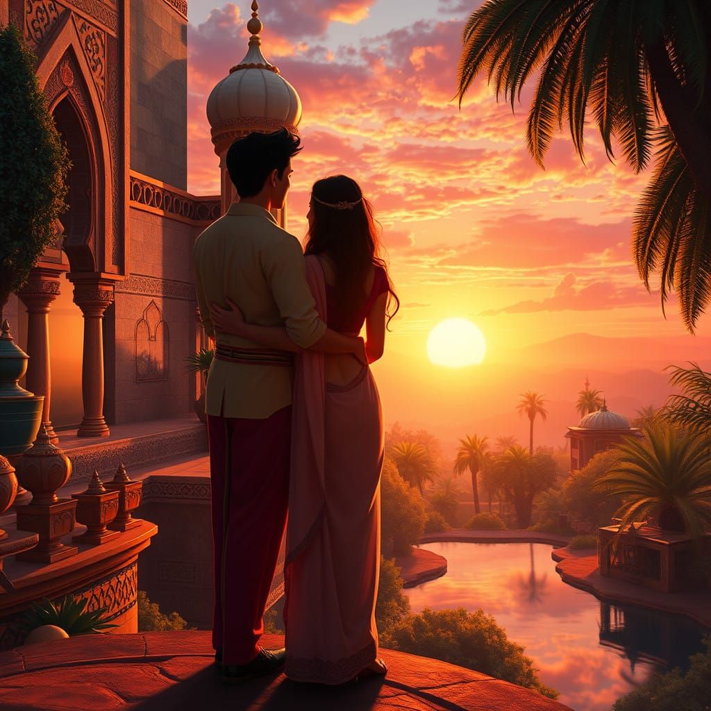 Mystical Sunset in Middle Eastern Splendor