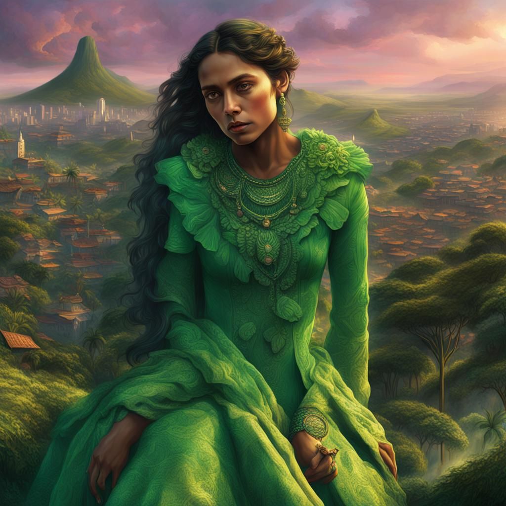 Brazilian Women in Green: Digital Matte Painting