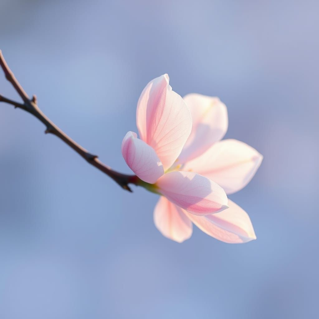 Ethereal Winter Bloom in Soft Impressionist Hues