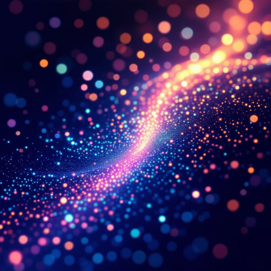 Shimmering Multicolored Sparkles in Cosmic Digital Art