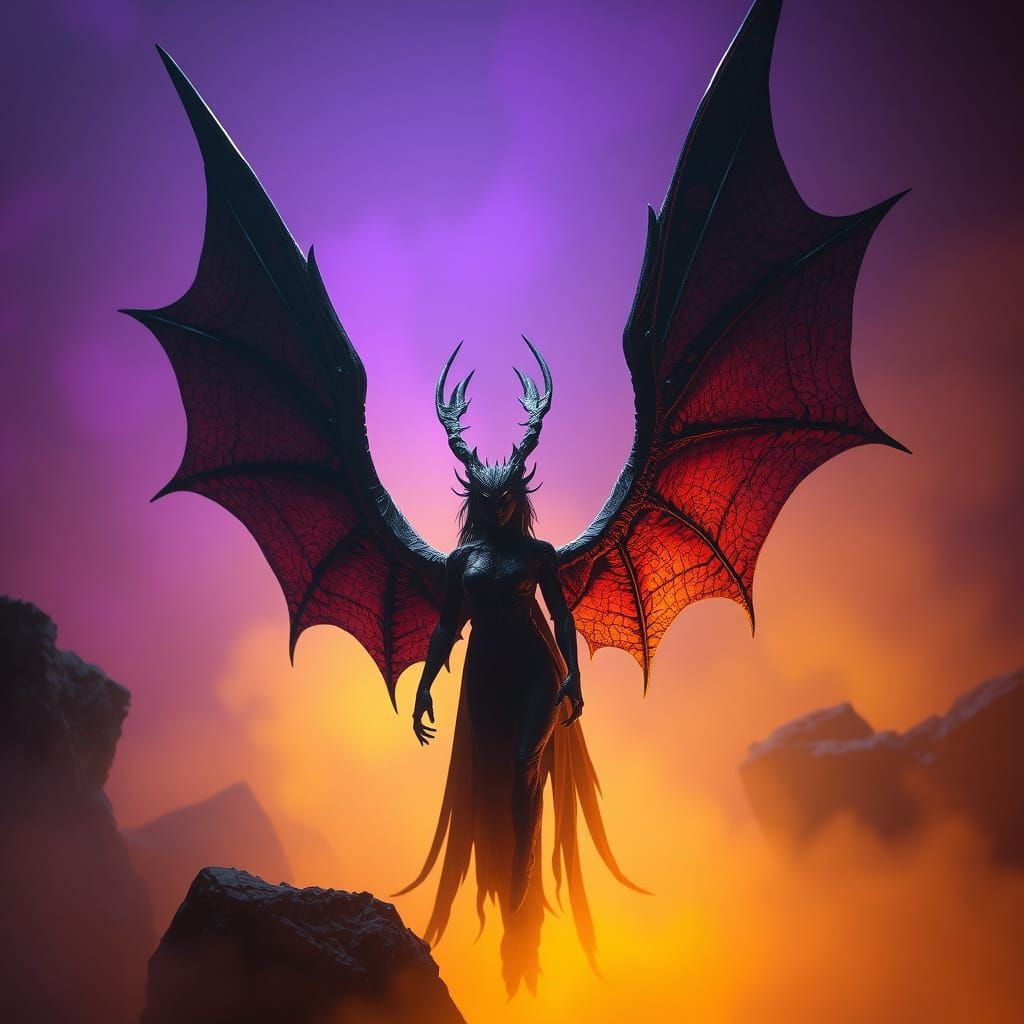 Haunting Manananggal in Dark Fantasy Scene