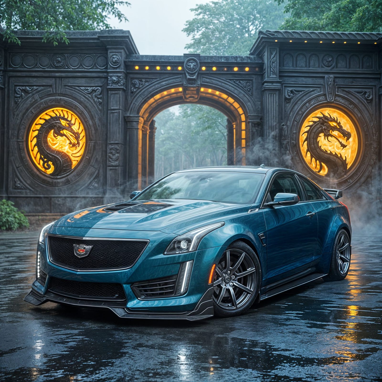 Custom Cadillac CTS with Mortal Kombat Dragons