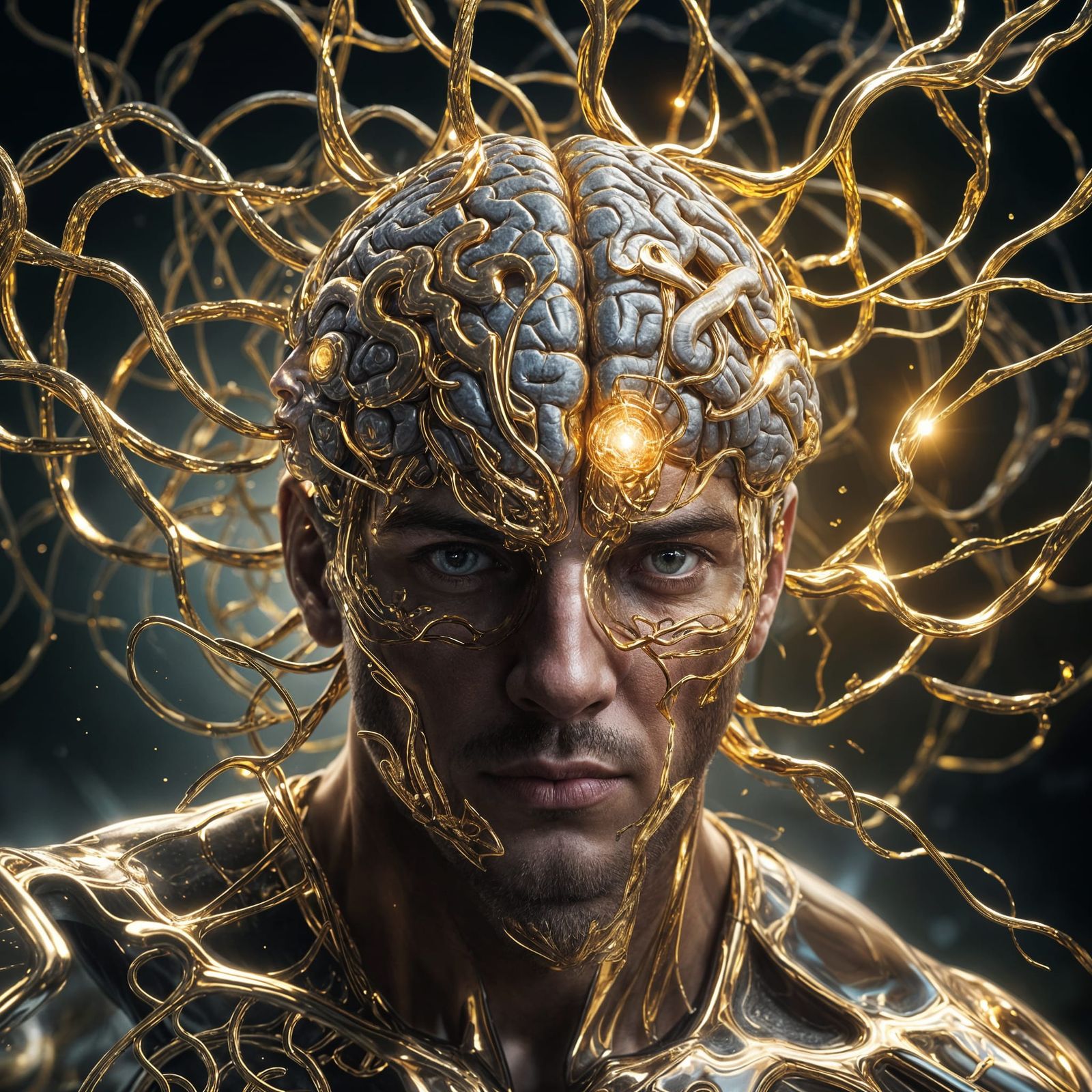 Golden Energy Depicts Man's High Brain Function