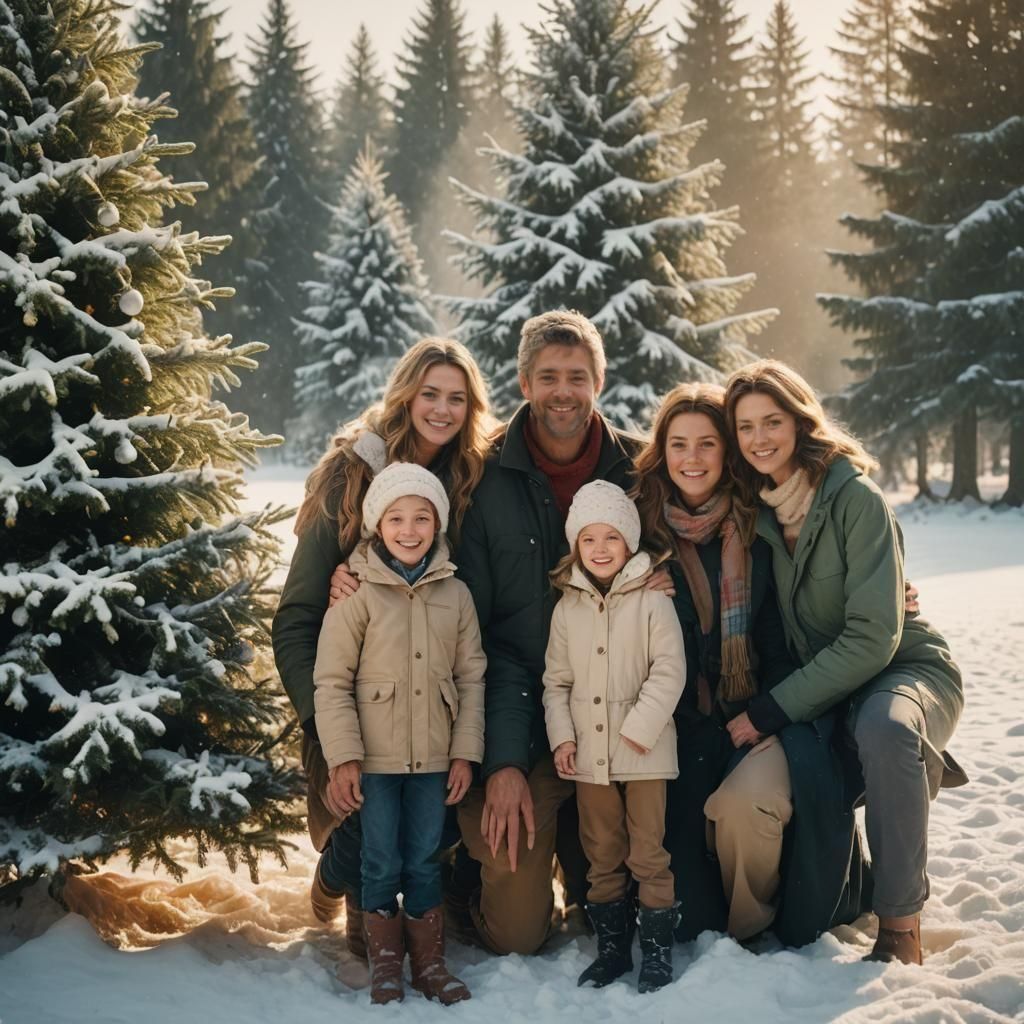Family Christmas Photoshoot at Tree Farm