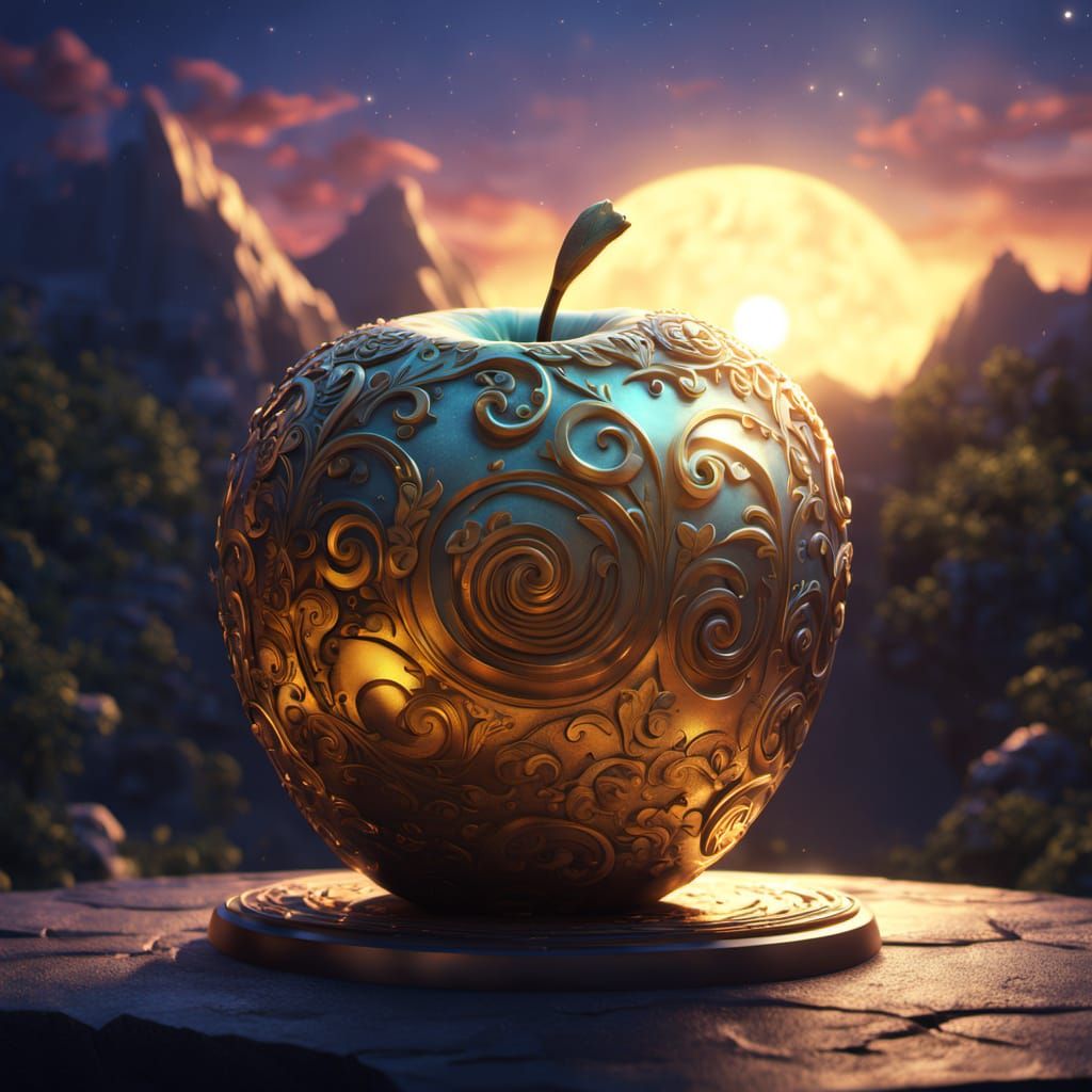 Majestic Golden Apple in Cosmic Fantasy