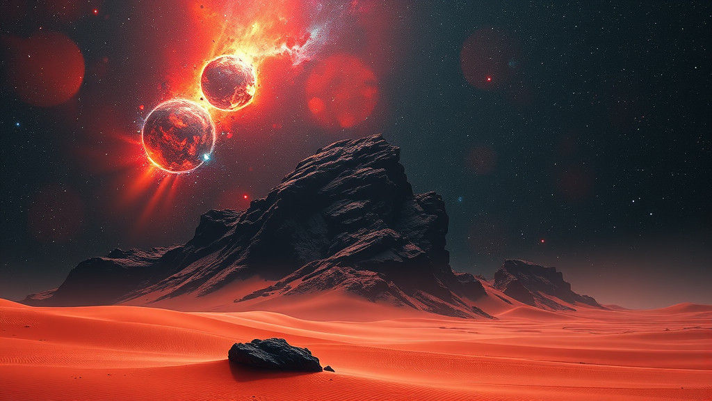 Surreal Desert Planet with Floating Being