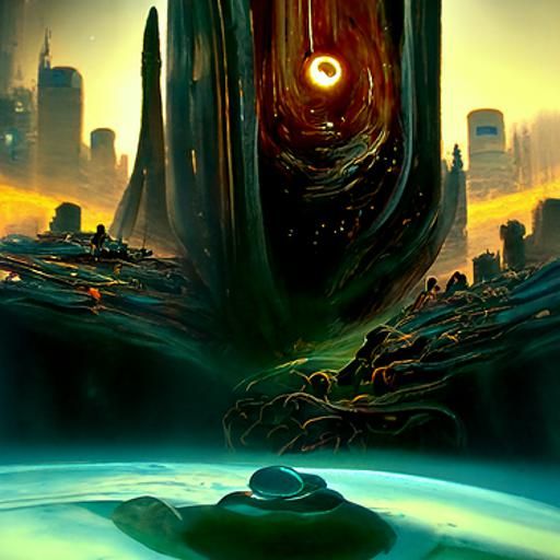 Galactic Crystal City Pulled into Black Hole