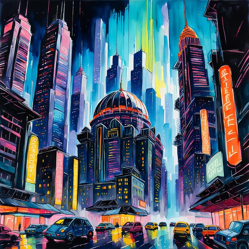 Futuristic city inside a dome very detailed