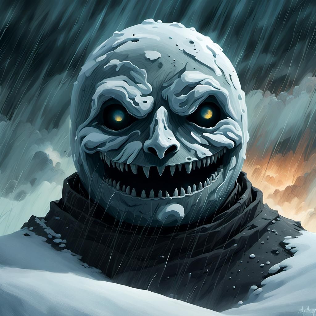 Tormented Snowman's Descent into Gothic Winter