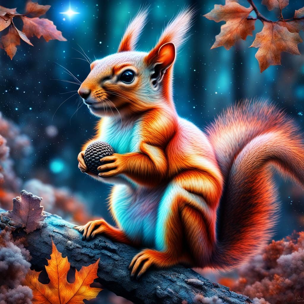 Squirrels Prepare for Winter: Holographic Cosmic Illustratio...
