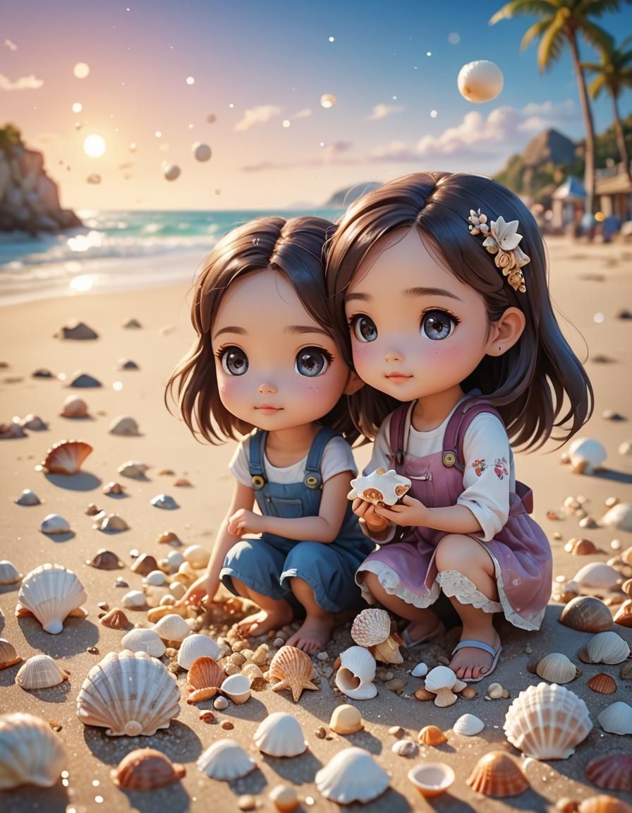 Me with my sister on beach