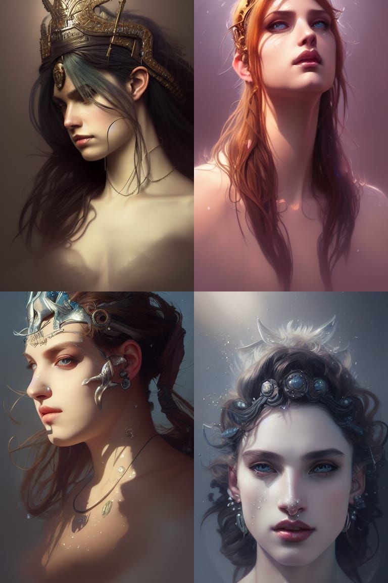 Punk Goddess Portrait in Maximalist Digital Art Style