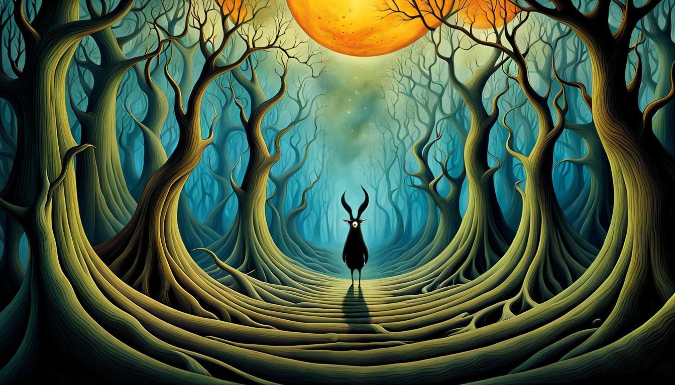 Surreal Creatures in a Desolate Landscape