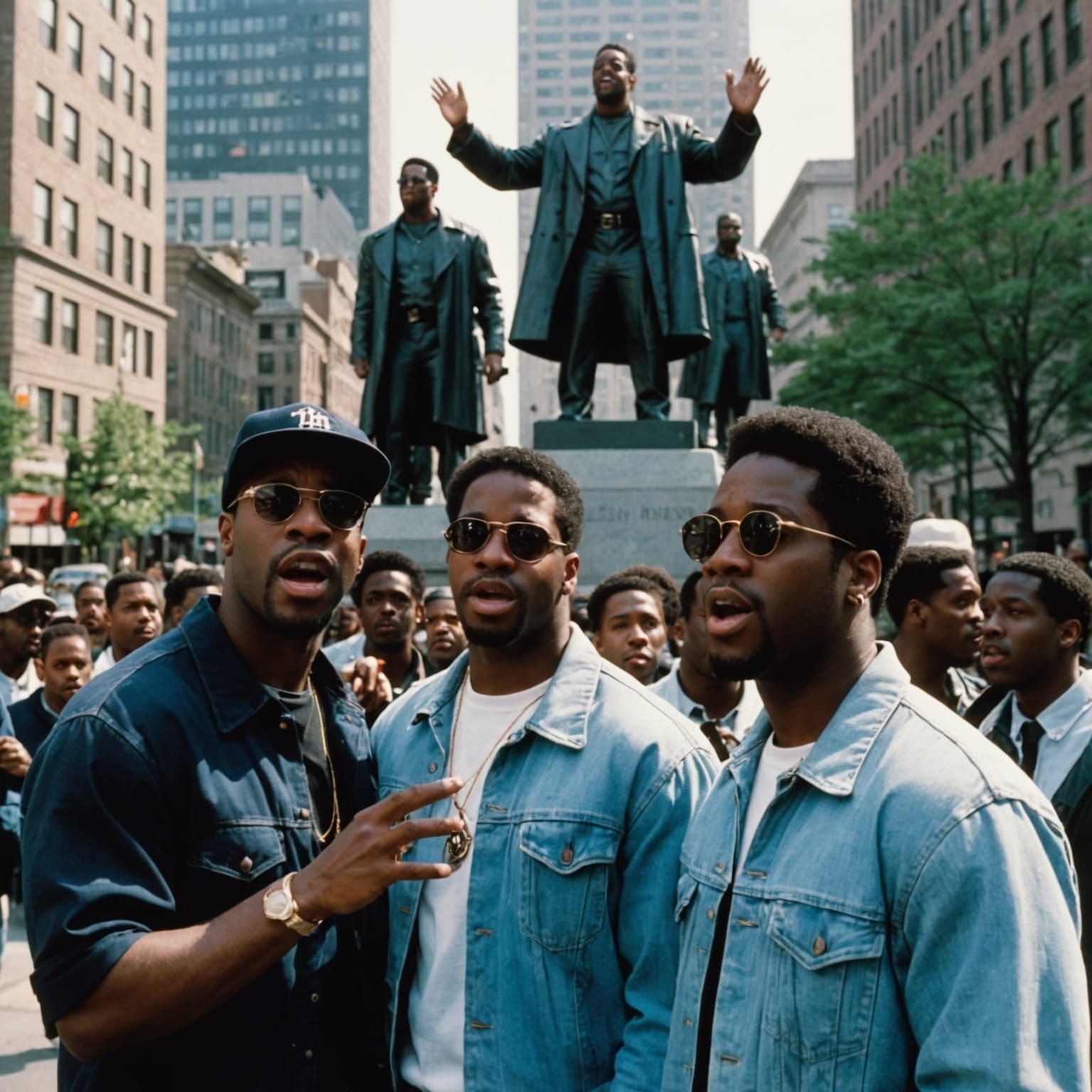 Boyz II Men, 1990s, singing on the streets of Philadelphia, ...