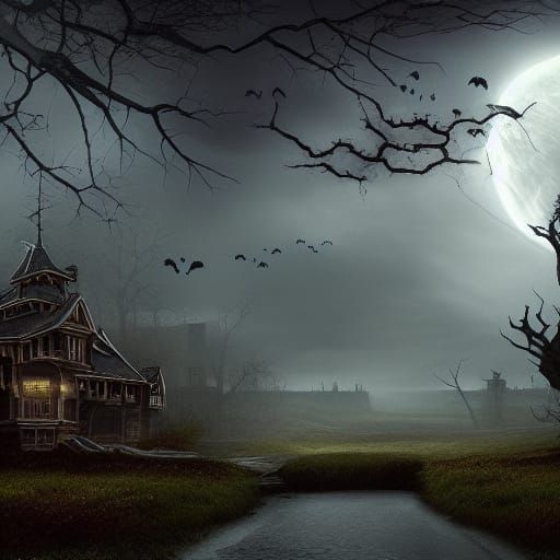 Dramatic Spooky Season Digital Matte Painting
