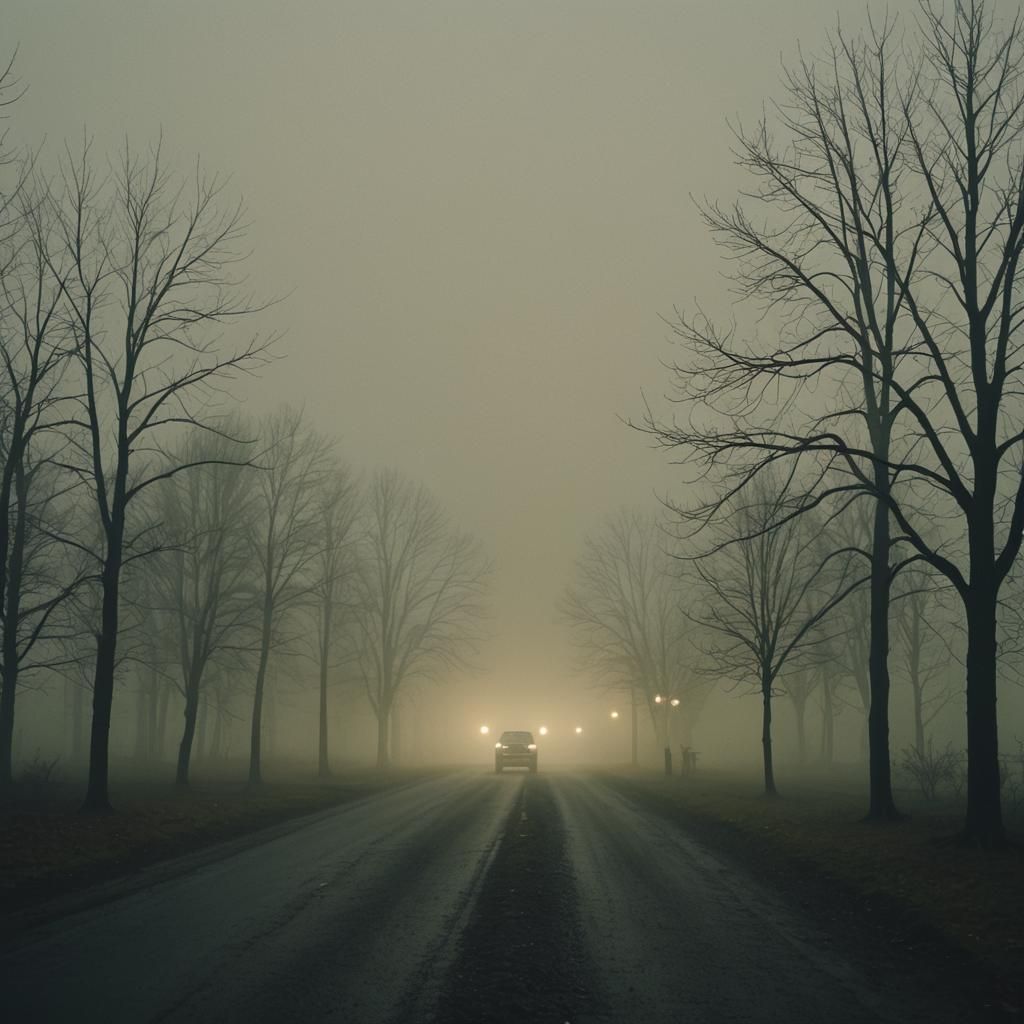 Moody Cinematic Fog Rolling Past Camera