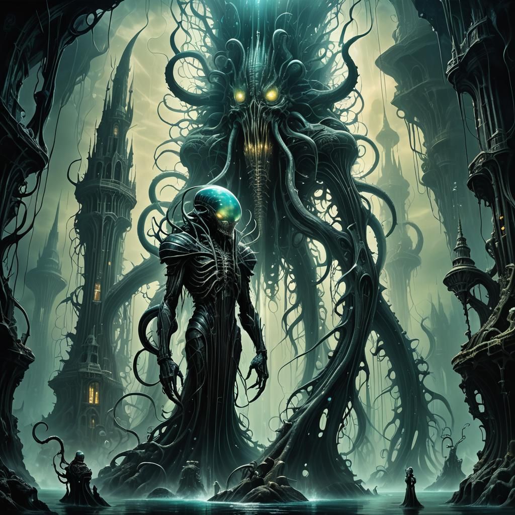 Surreal Sea Monsters Embodying Fear in Dark Fantasy