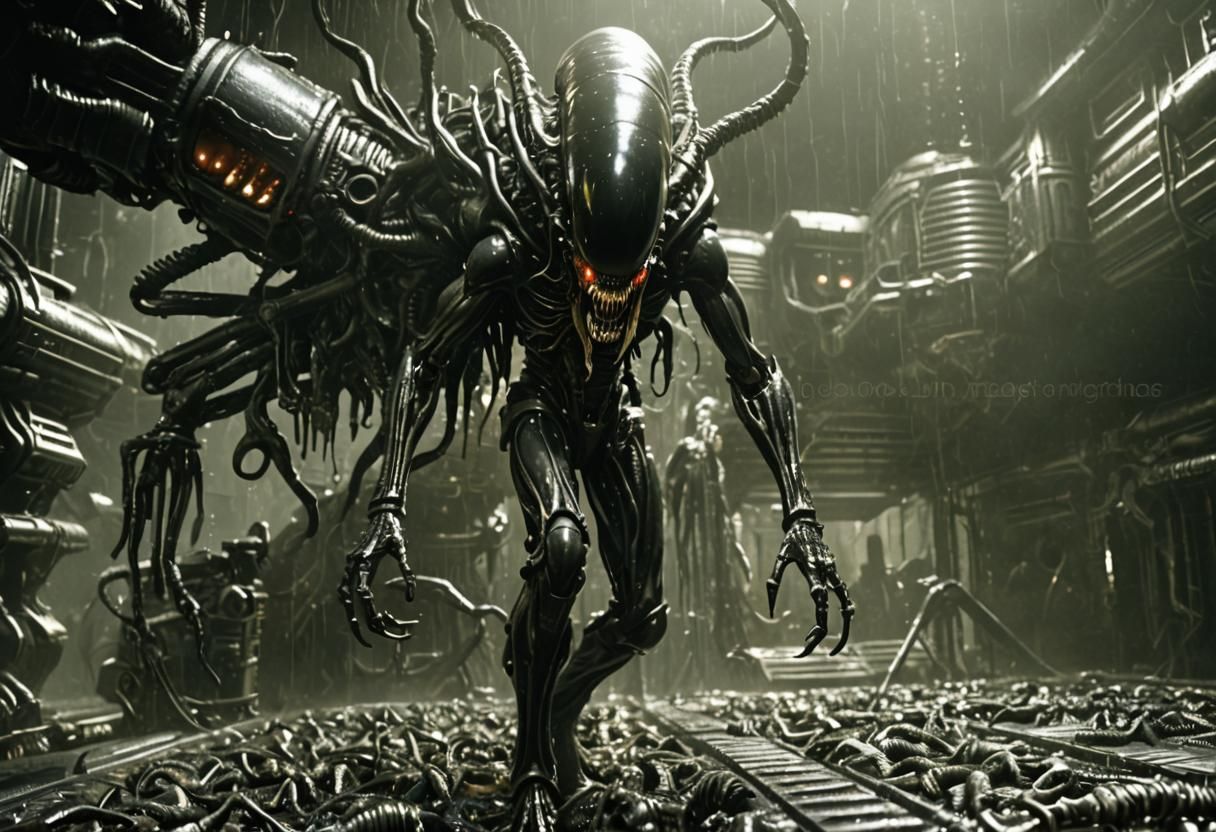 Xenomorph Warrior Stalks Victims in Biomechanical Hive
