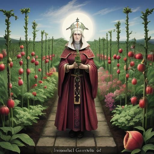 Mystical Rhubarb Garden with High Priestess