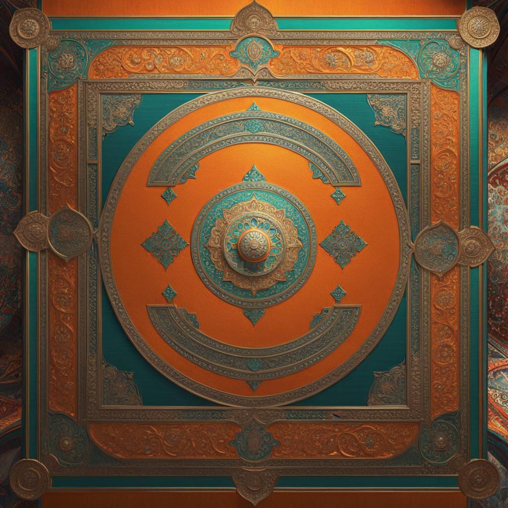 Flying Carpet Concept Art in Orange and Teal