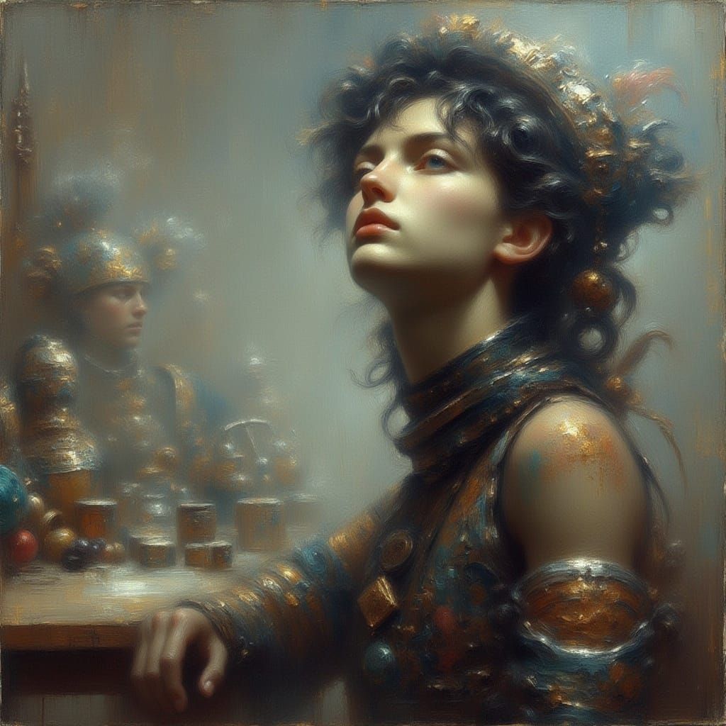 Man in Golden Leaf Dust Style