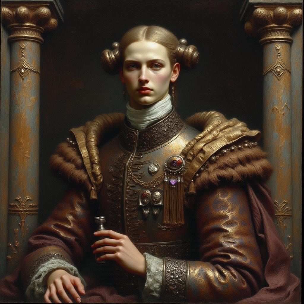 Man with Golden Leaf Dust Effect