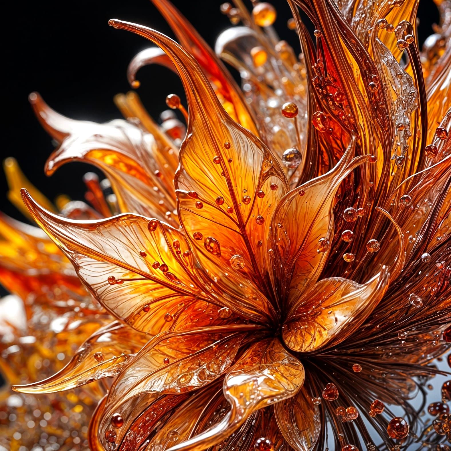 Stunning Blown Glass Masterpiece in Vibrant Sunset Colors