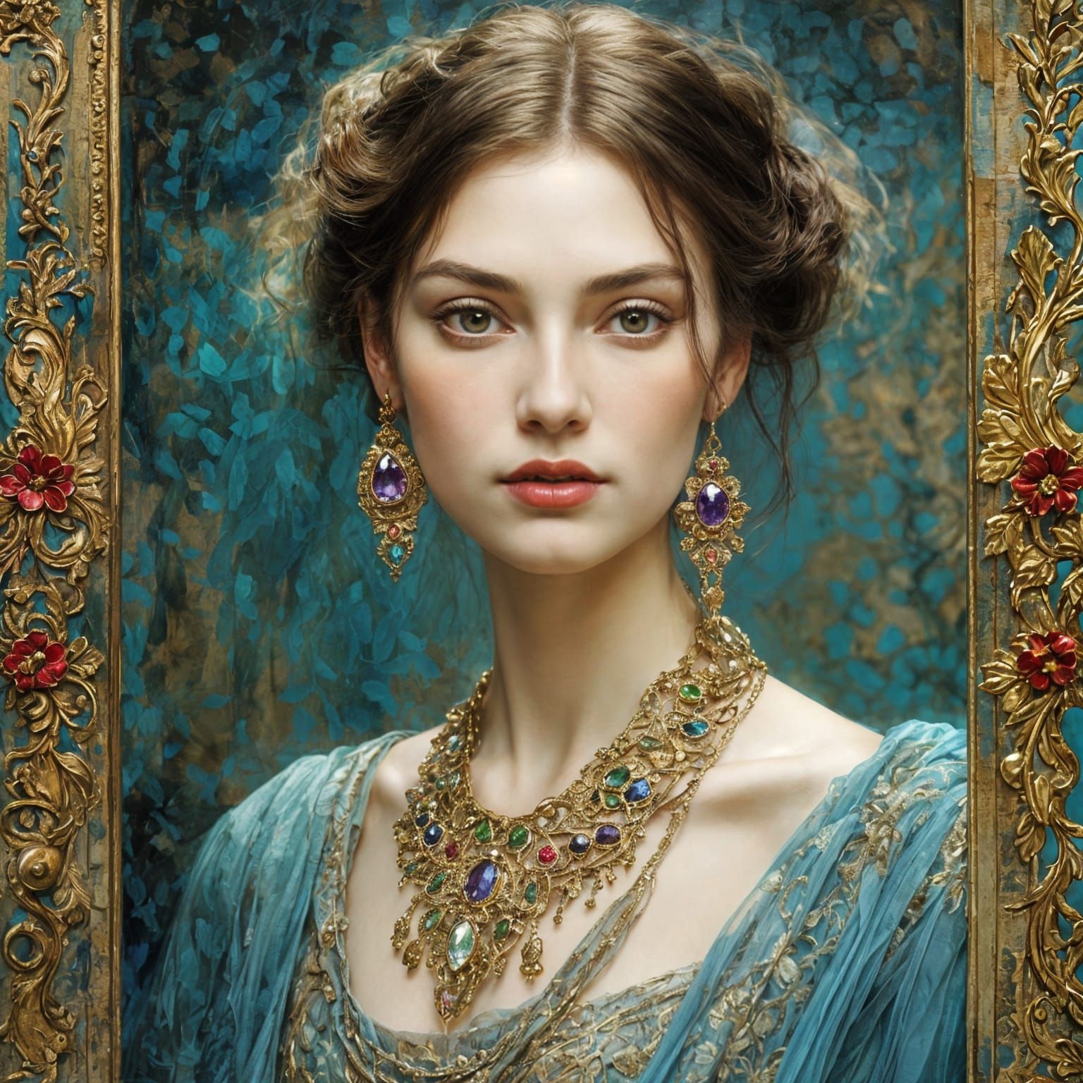 Renaissance Woman Portrait in Mona Lisa Style