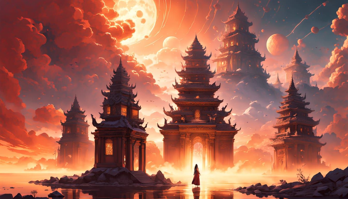 Oracle of the Burning Sky: Ultra-Detailed Fantasy Art