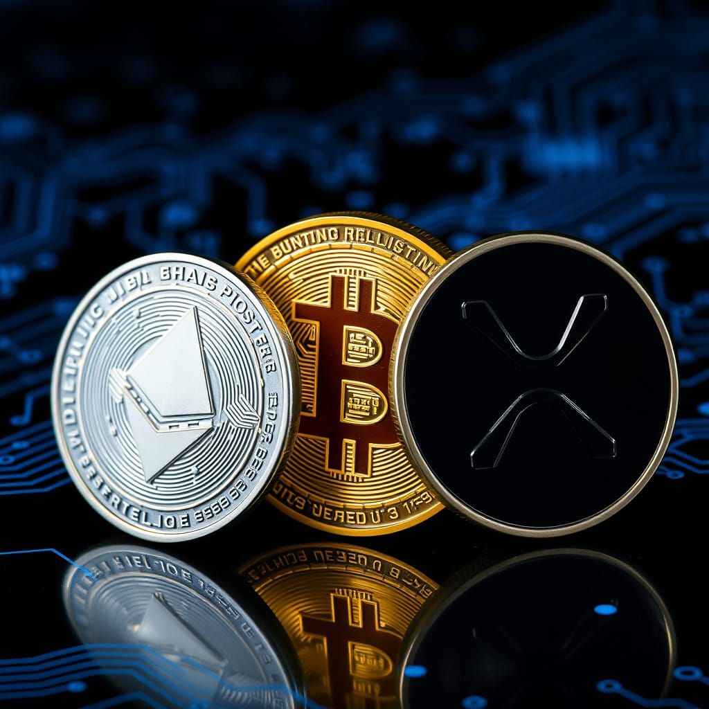 Golden Cryptocurrency Trio in Dark Circuits