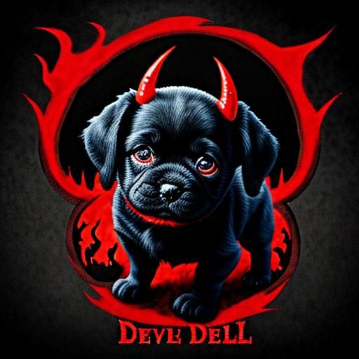 Hellish Puppy: A Devilish Cartoon