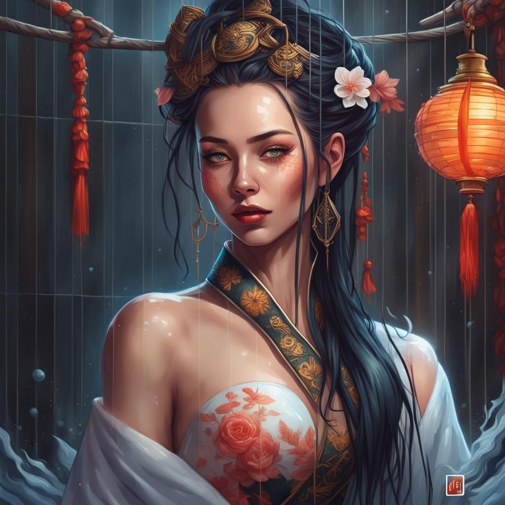 Fantasy Portrait of a Woman in the Shower