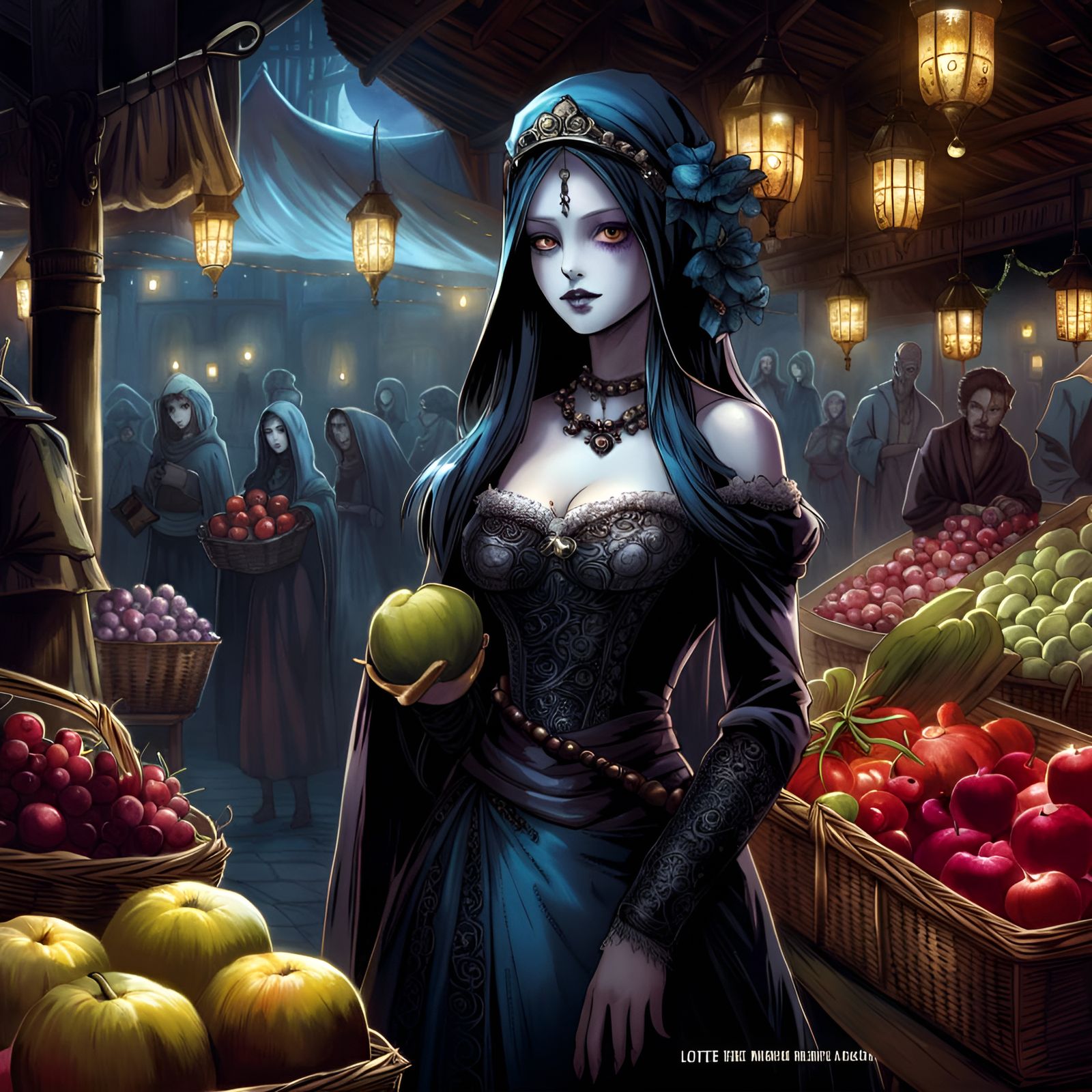 Undead Princess at Medieval Market: Silhouette Animation