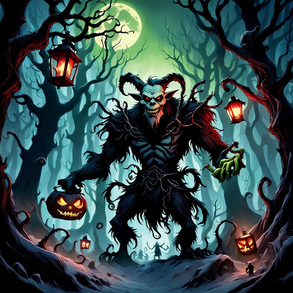 Mysterious Encounter in a Haunting Forest