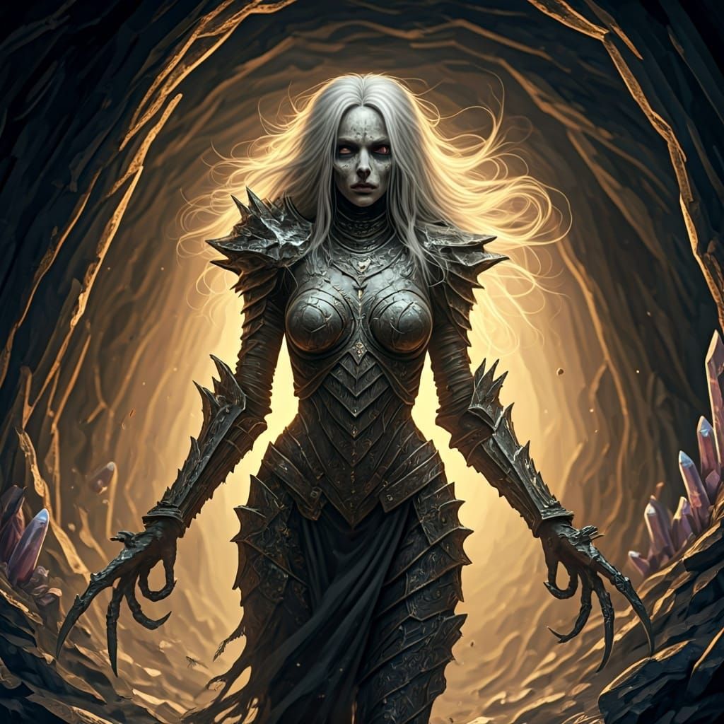 Undead Warrior in Mithril Armor, Dark Fantasy Art