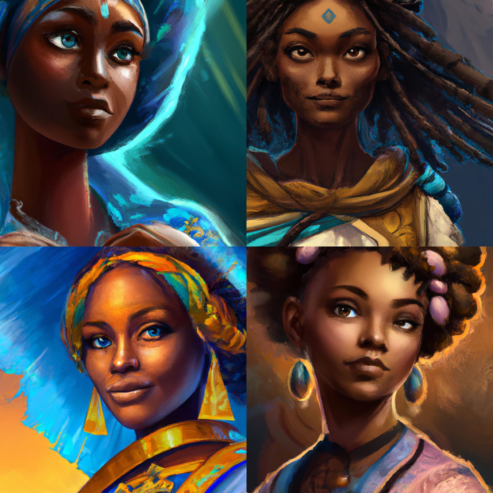 Elegant Portrait of Women in Hyperdetailed Digital Art