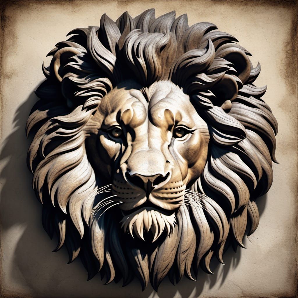 Regal Lion Portrait in Dramatic Baroque Style