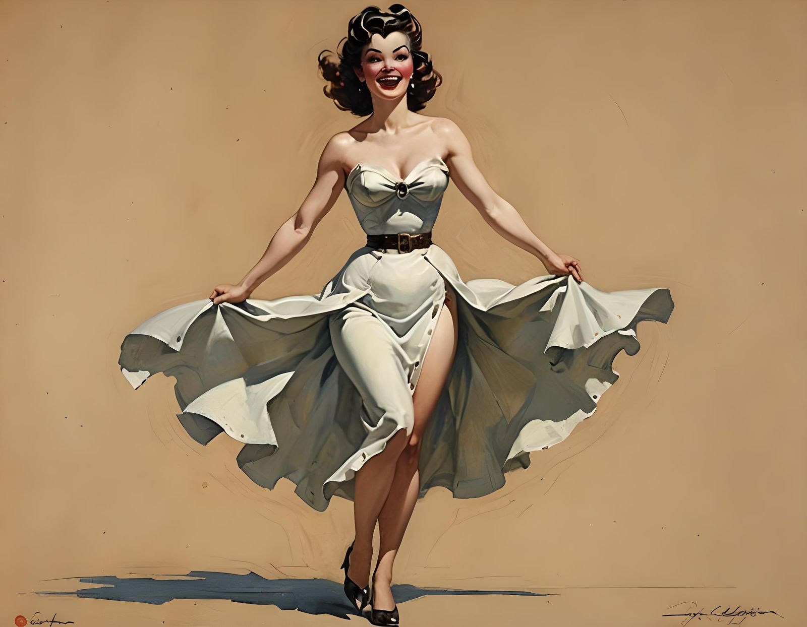 Gorgeous Woman Portrait in Pin-Up Style