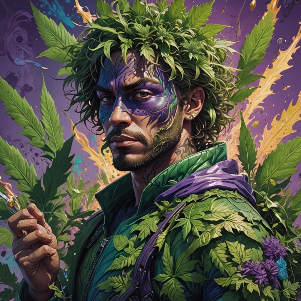 Weed Man: Hyperrealistic Comic Book Hero