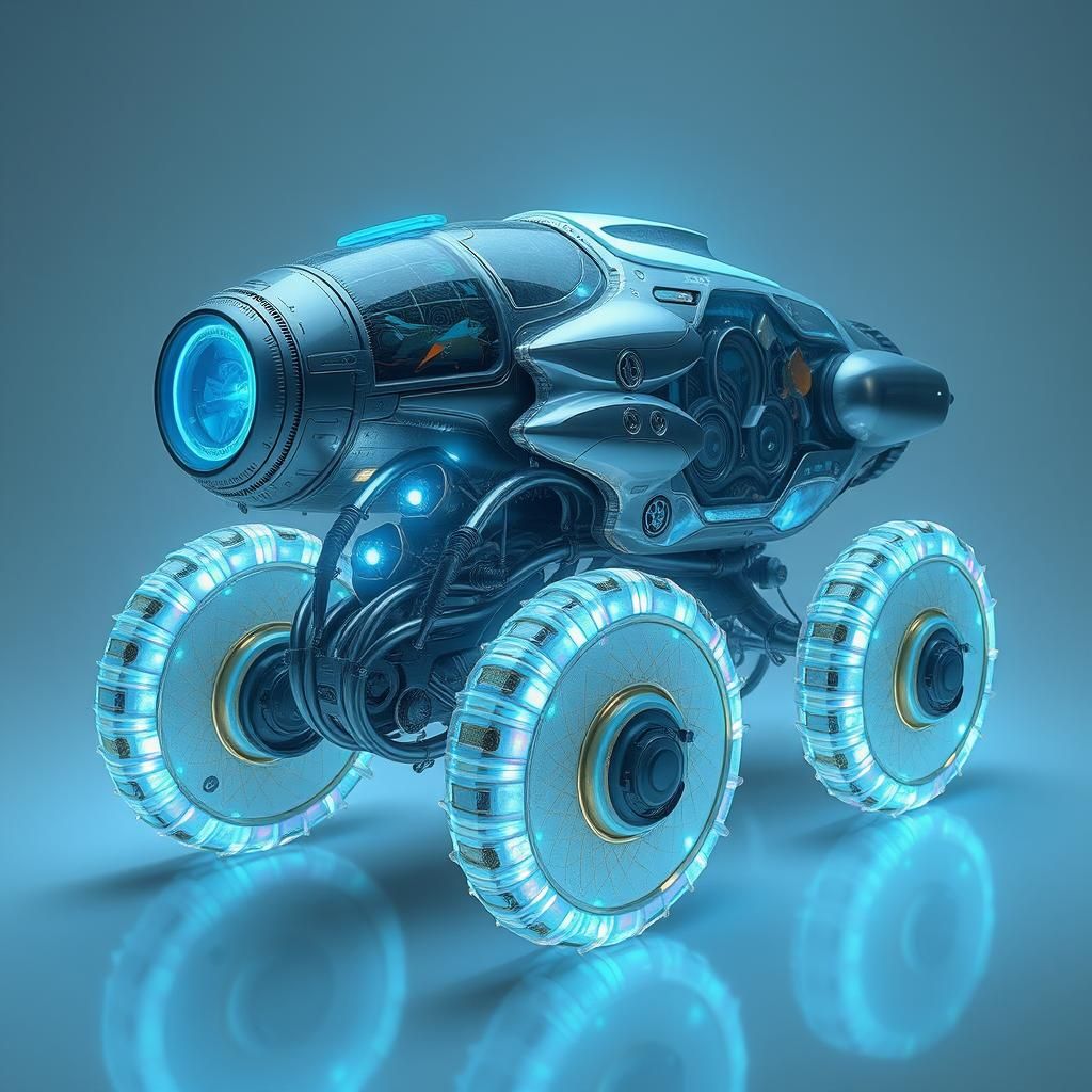 Futuristic Bio-Mechanical Vehicle in Neo-Futurist Style