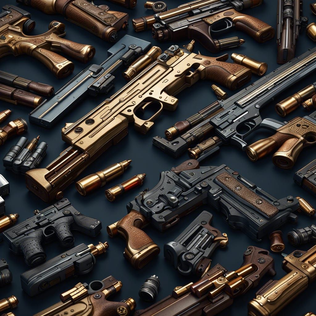 High Quality Realistic Guns and Ammo Concept Art