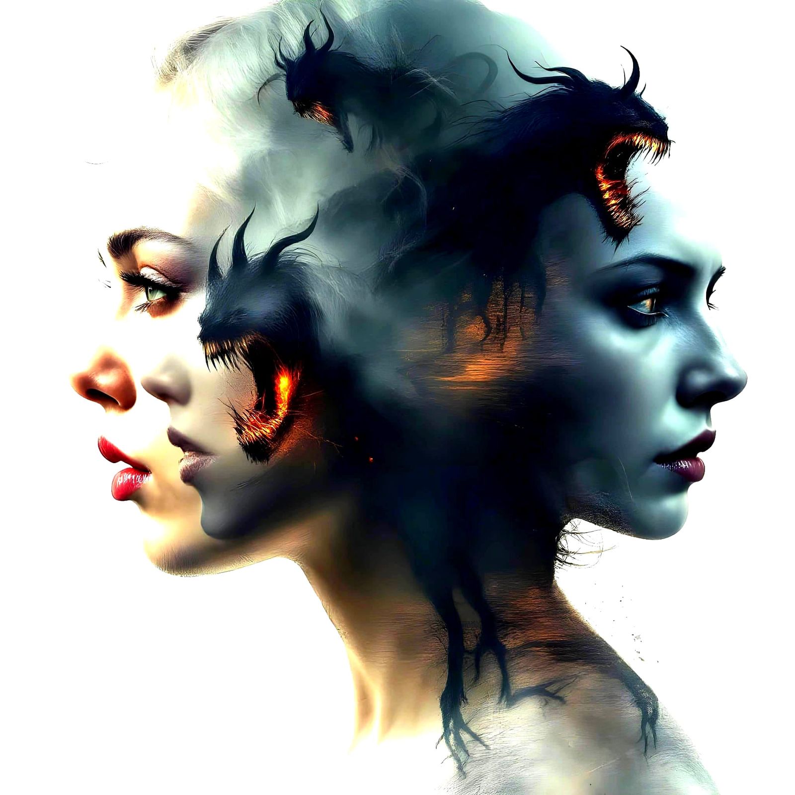 Double Exposure Portrait: Manifesting Inner Demons