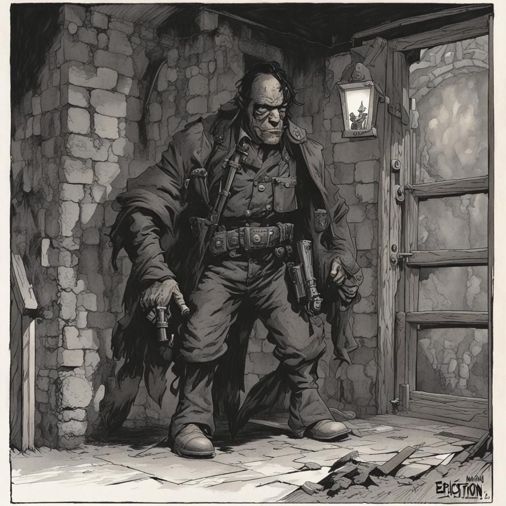 Grimdark Image in Graphic Novel Style