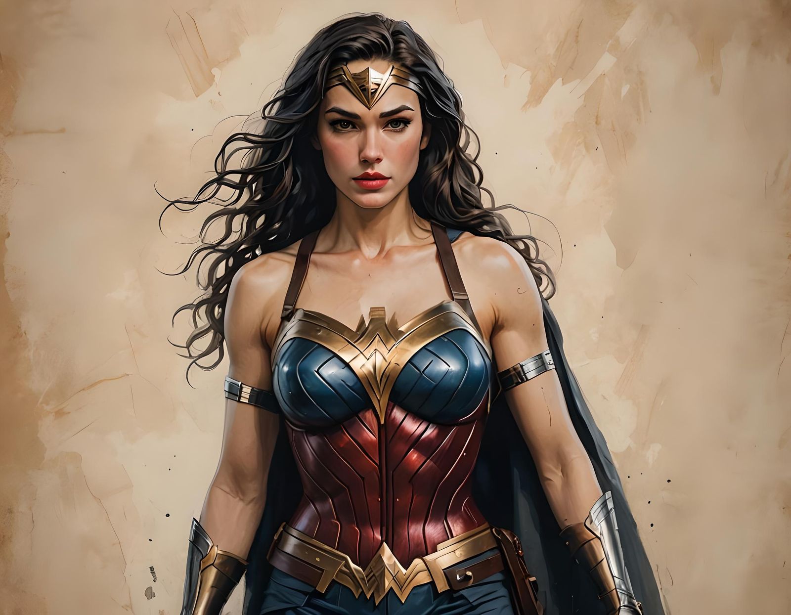 Wonder Woman Portrait in Realistic Fantasy Art Style