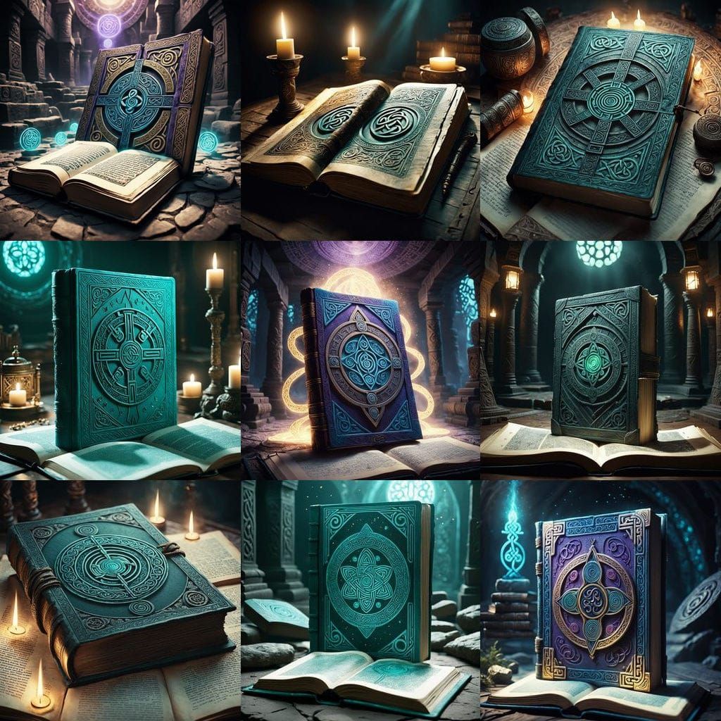 Ancient Symbols Glow on Otherworldly Book Pages