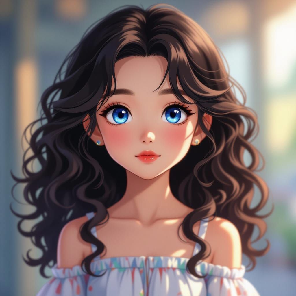 Striking Portrait of Asian Girl in Anime Style