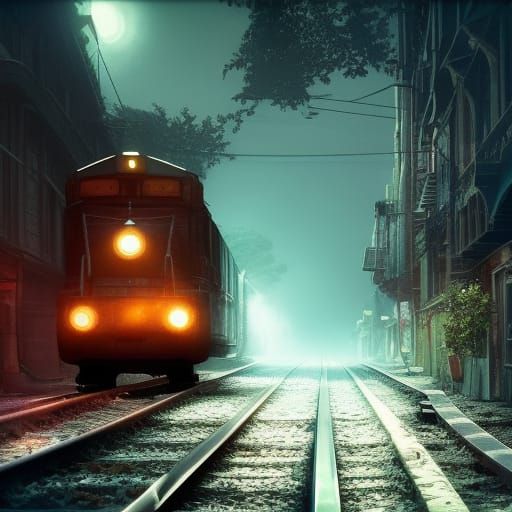 Epic 3D Train Landscape in Vibrant Cartoon Style