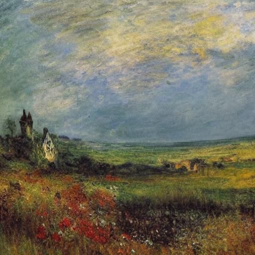 Impressionist Landscape Inspired by Art Masters