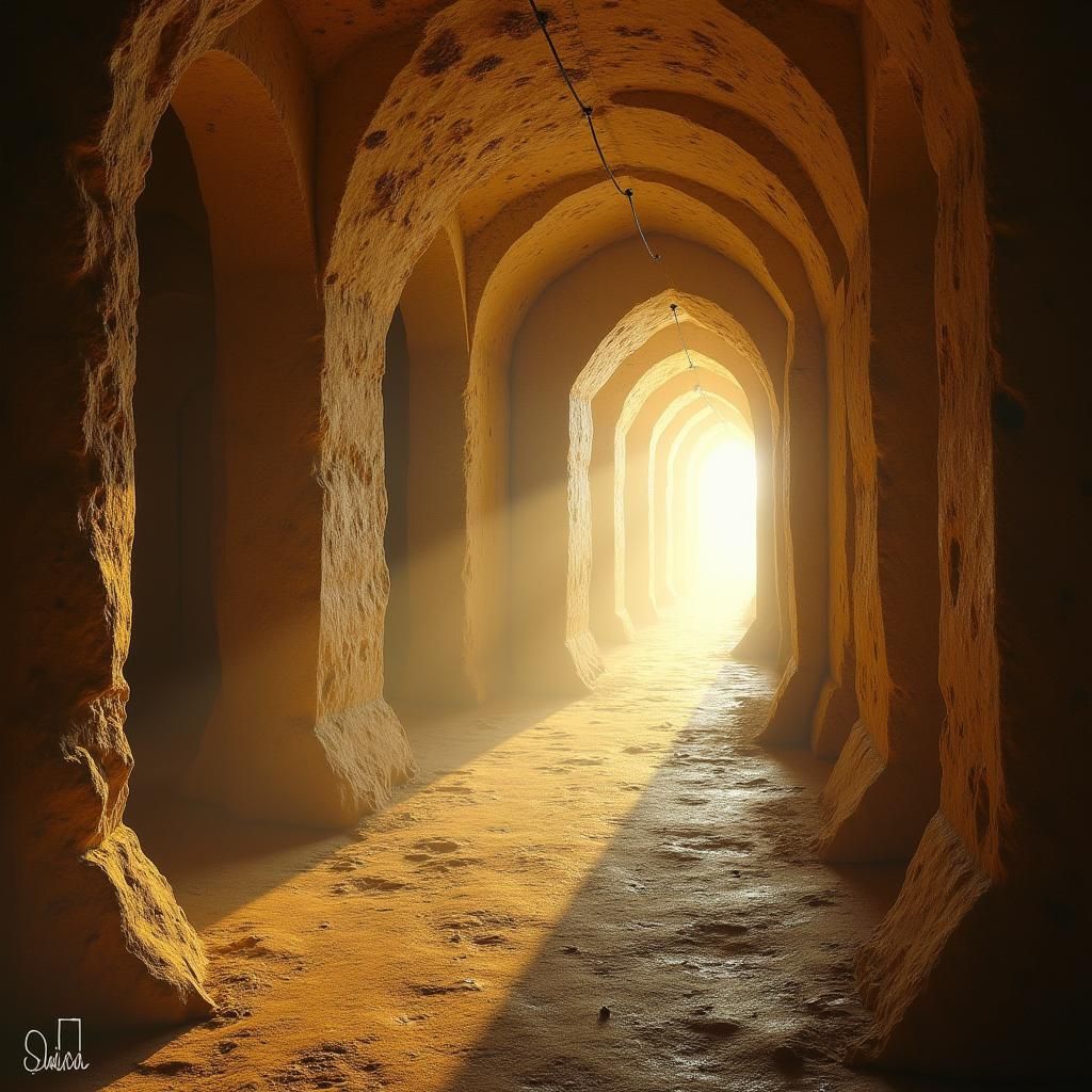 Paris Catacombs: Moody Limestone and Golden Light