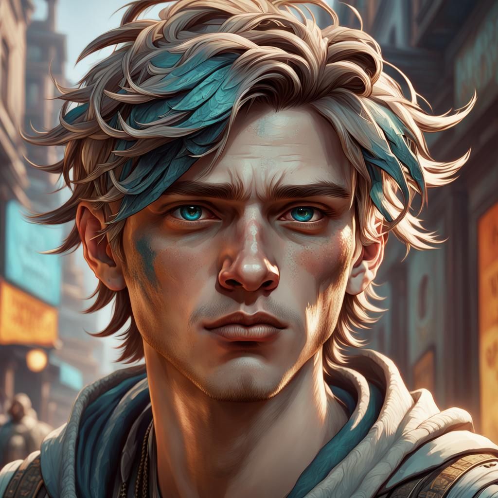 Grunge Teen Portrait in Hyperdetailed Lighting